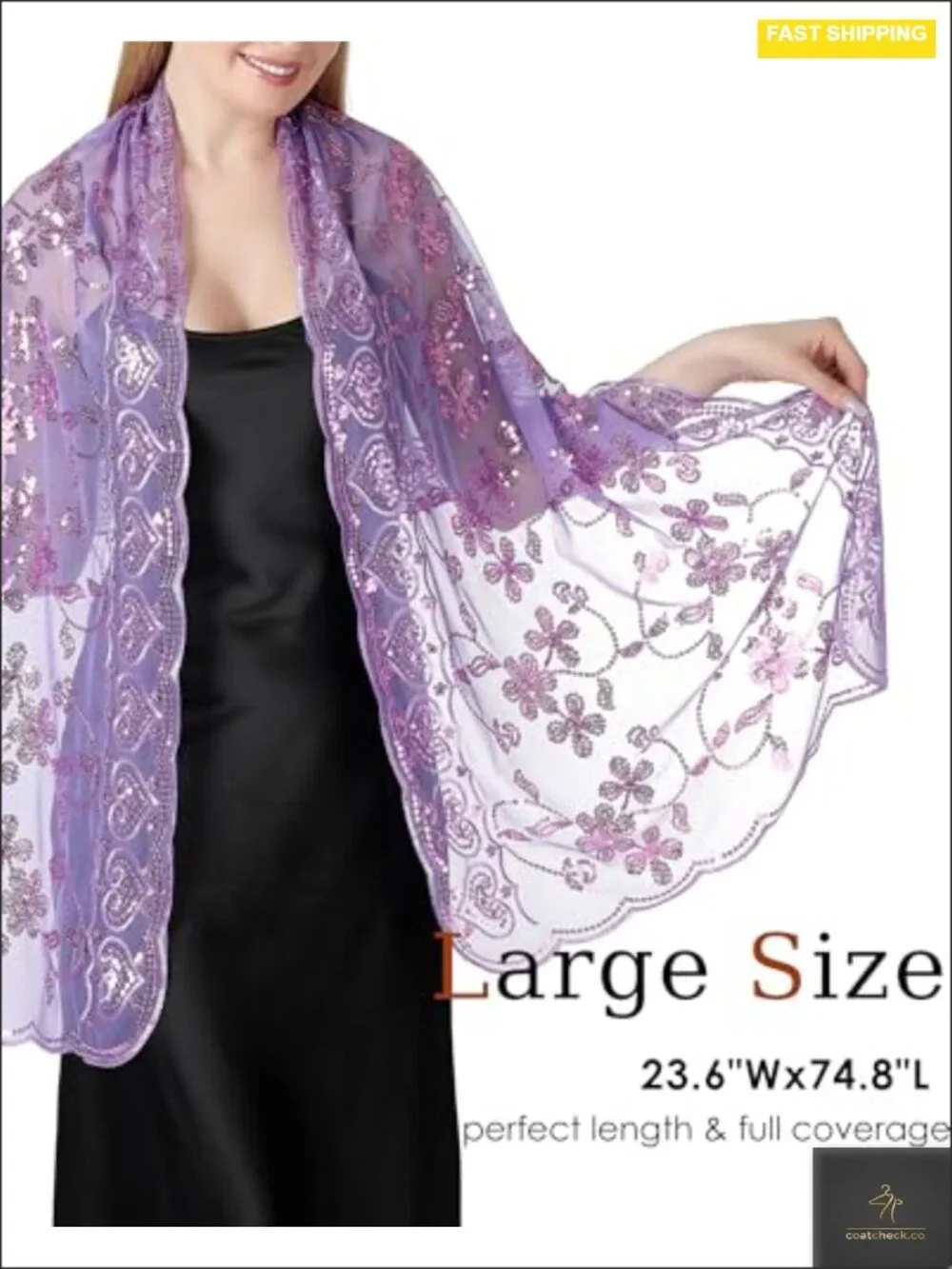 Sparkly Shawl Wrap for Women Evening Dress Wedding Scarf